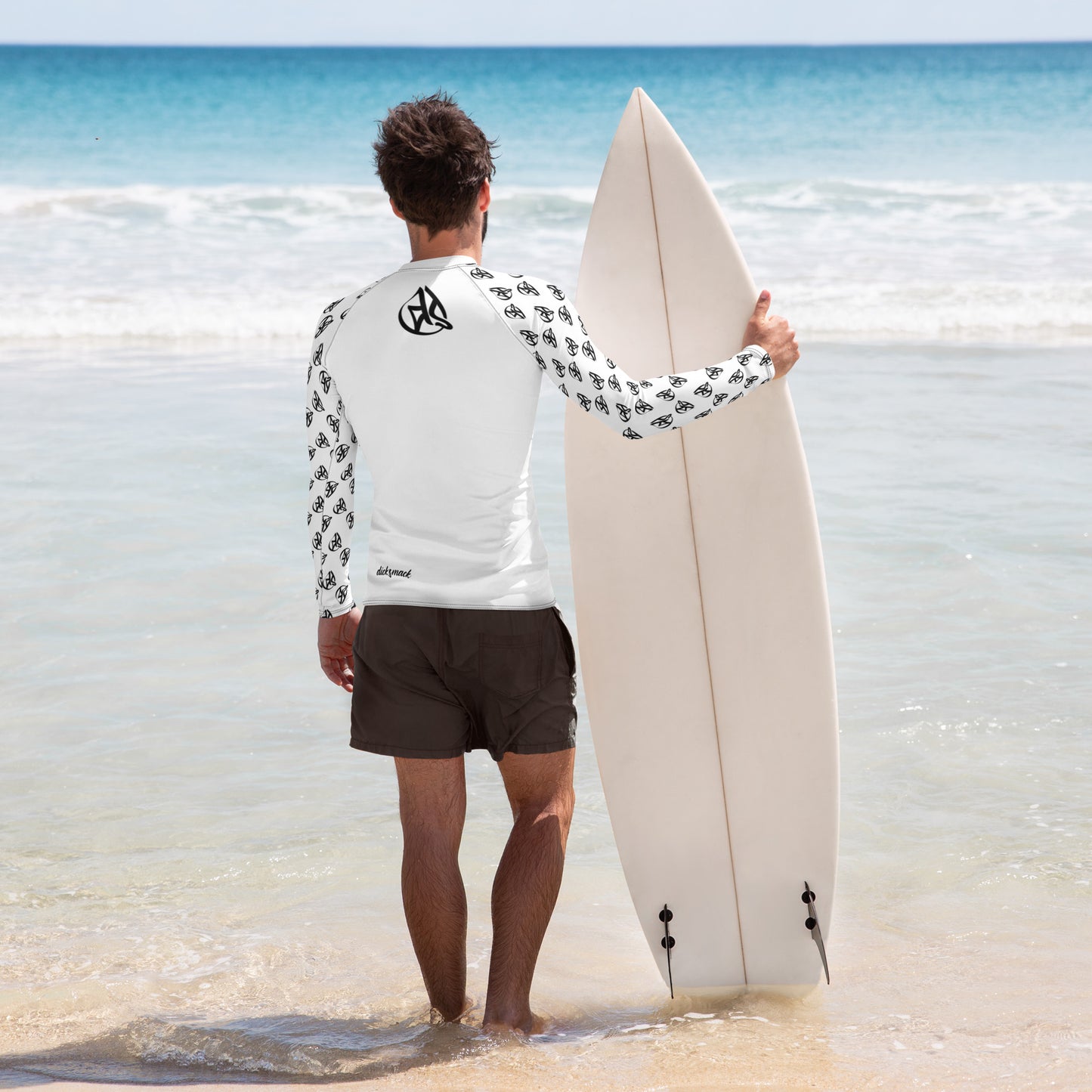 dicksmack white - men's rash guard