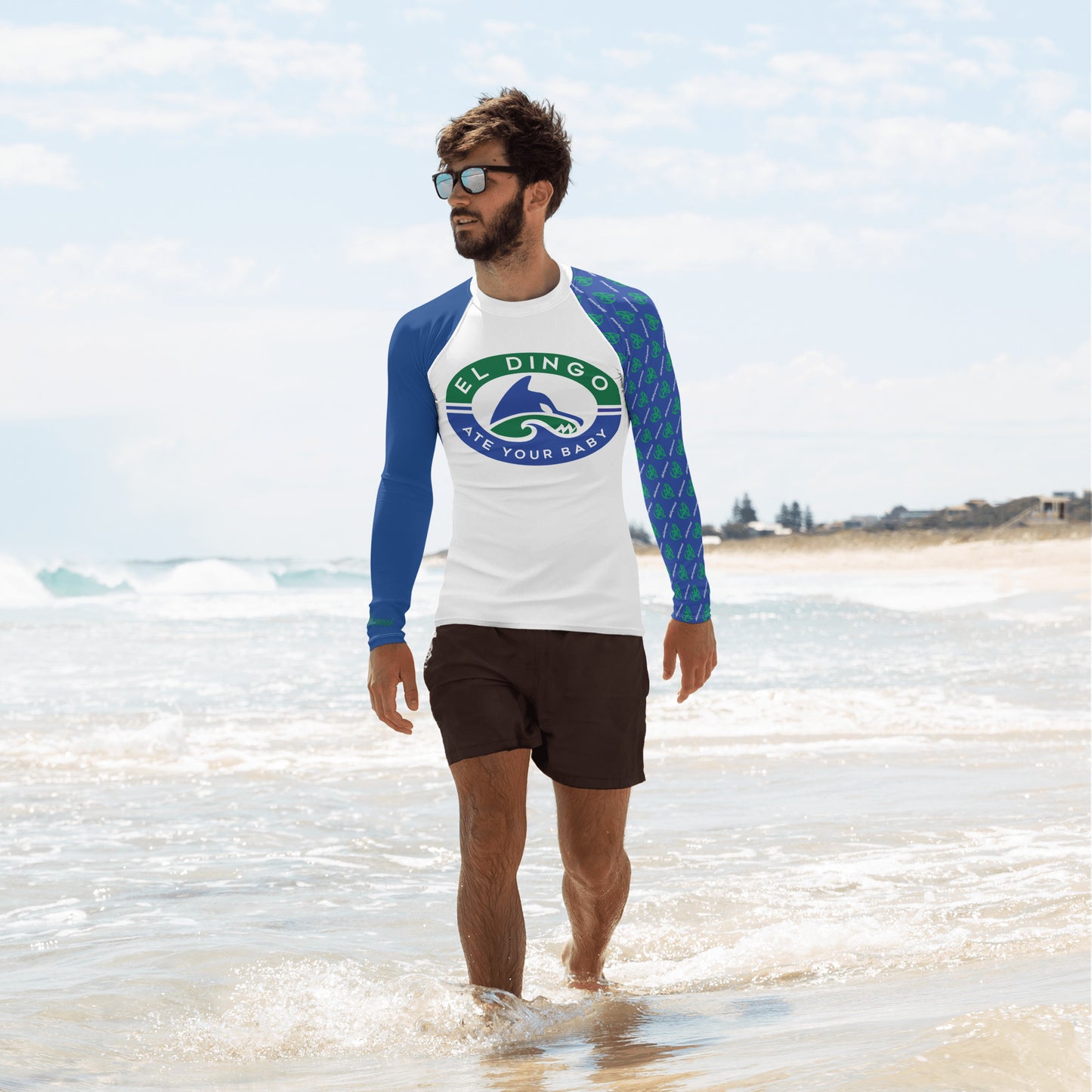 el dingo blue cerulean - men's rash guard