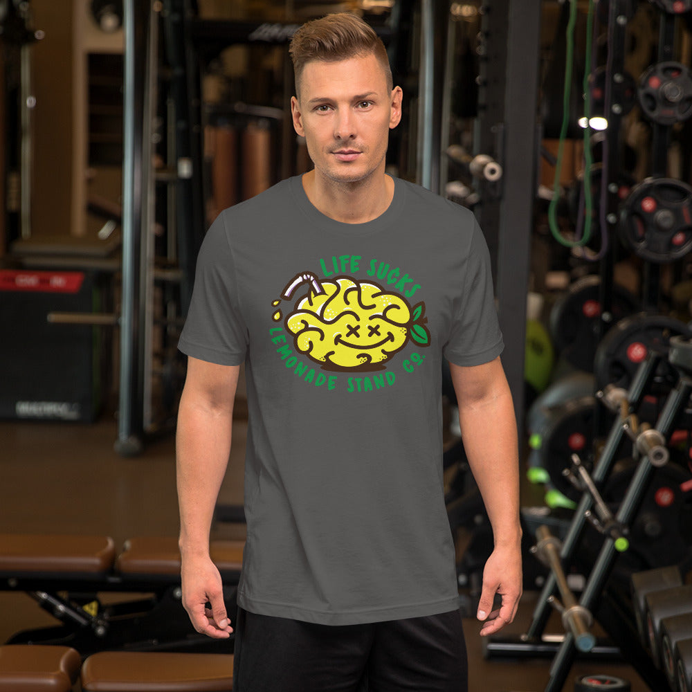 life sucks lemonade co. (circular) short-sleeve unisex t-shirt