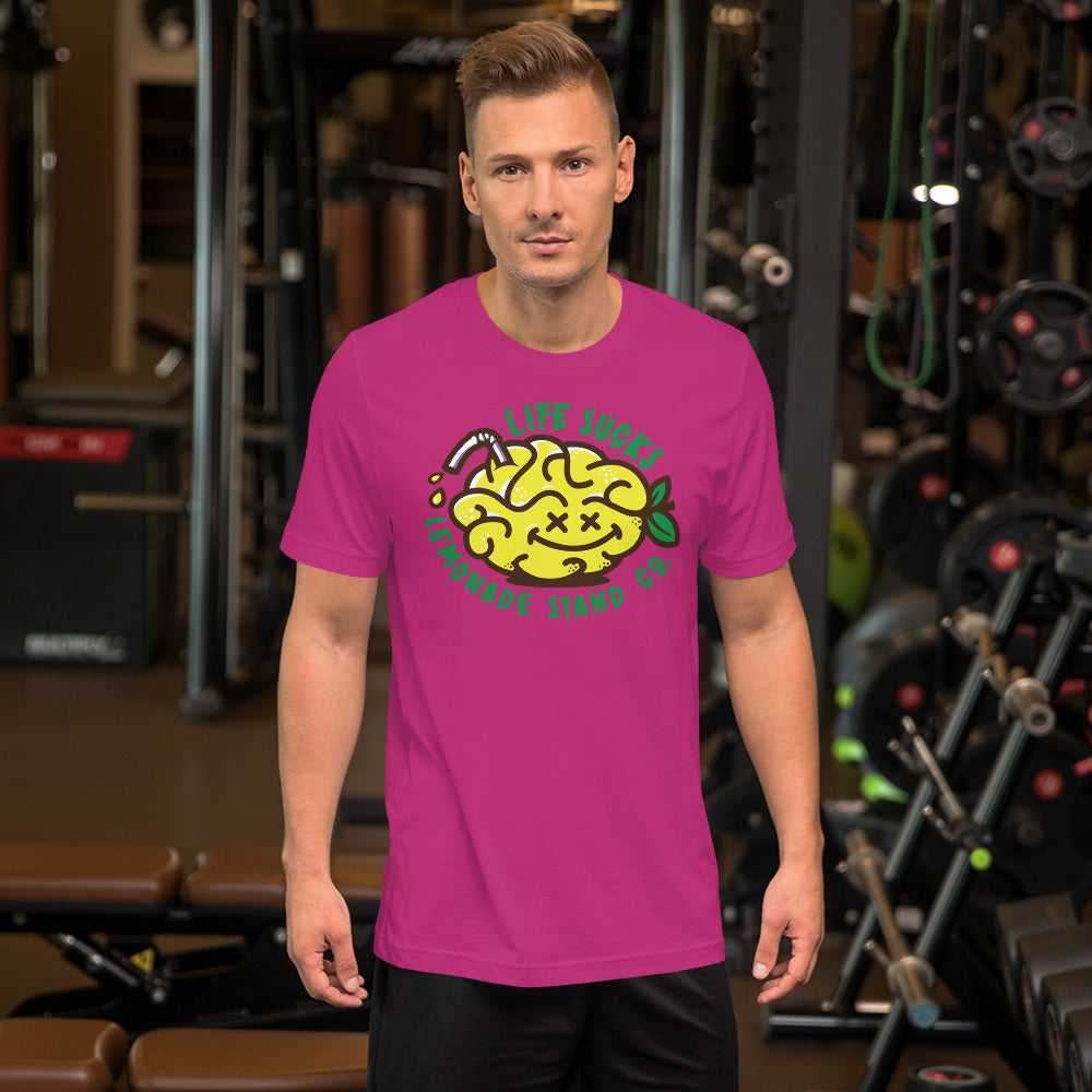 life sucks lemonade co. (circular) short-sleeve unisex t-shirt