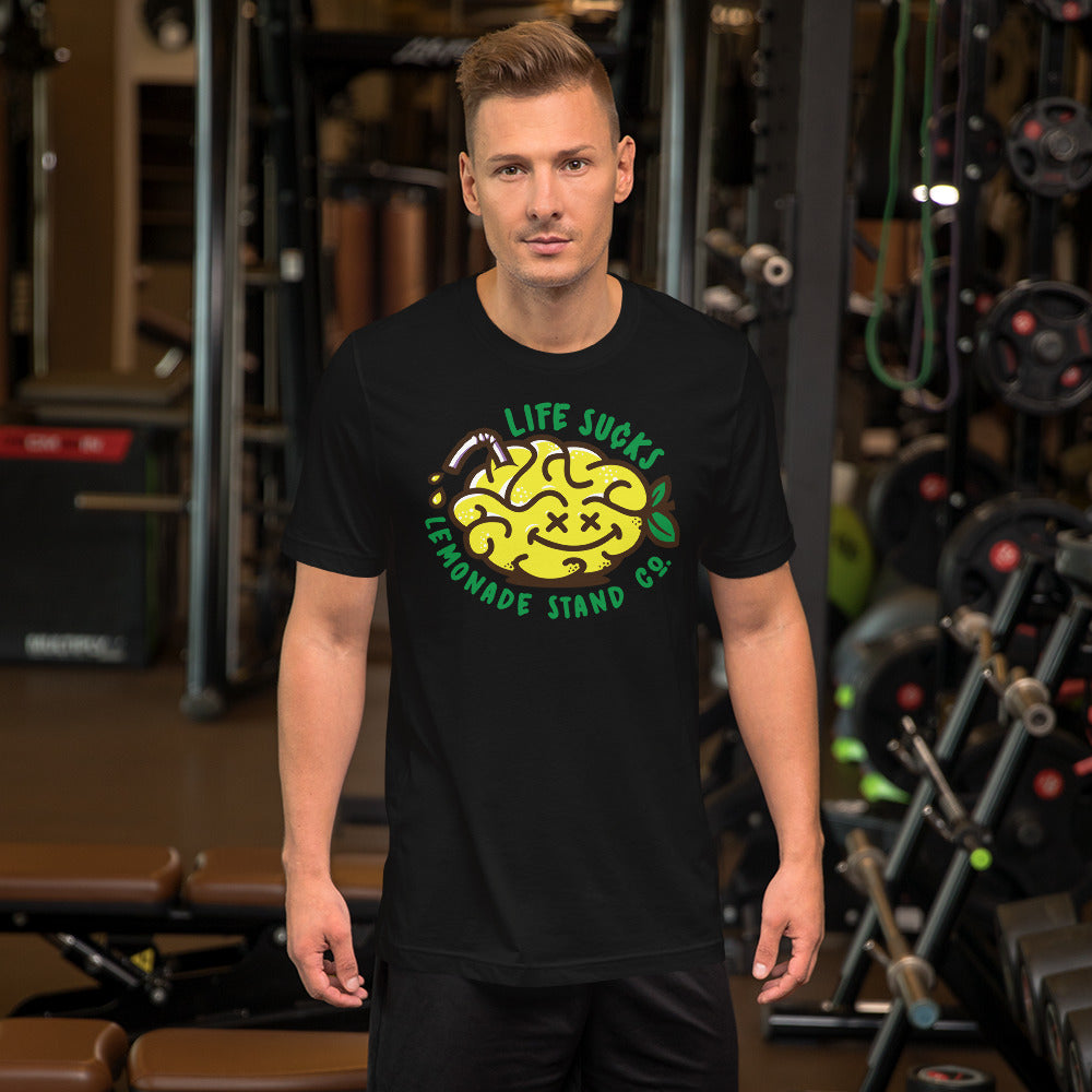 life sucks lemonade co. (circular) short-sleeve unisex t-shirt