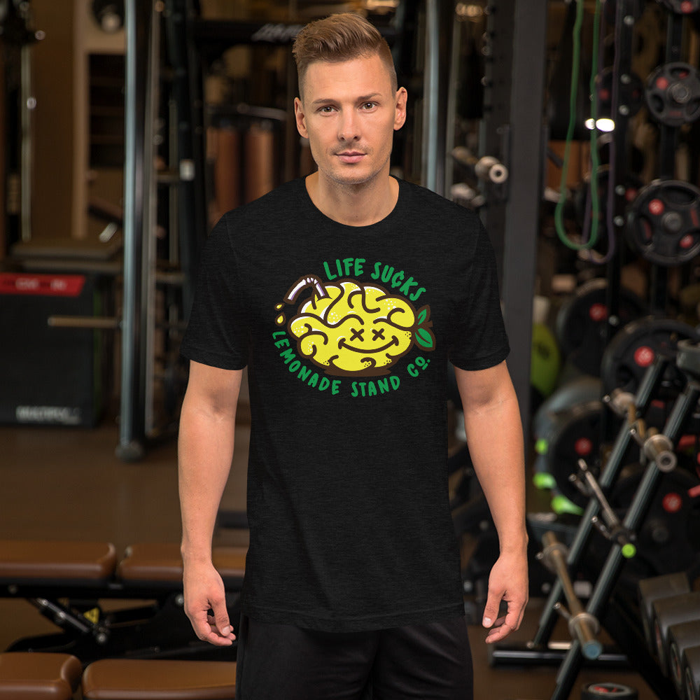 life sucks lemonade co. (circular) short-sleeve unisex t-shirt