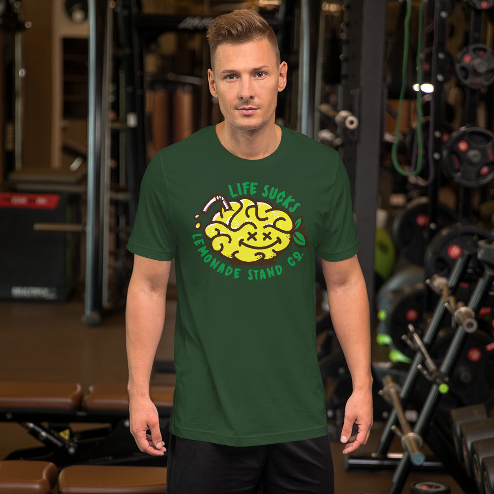 life sucks lemonade co. (circular) short-sleeve unisex t-shirt
