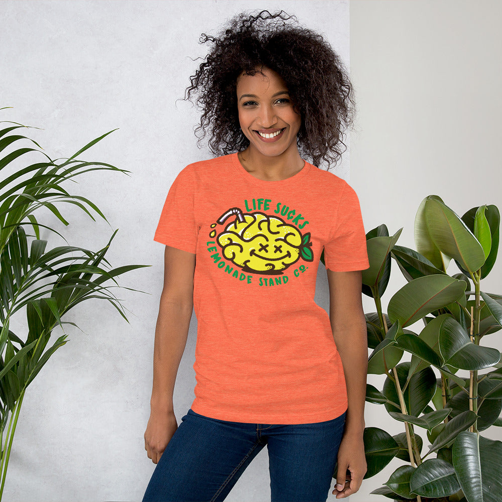 life sucks lemonade co. (circular) short-sleeve unisex t-shirt