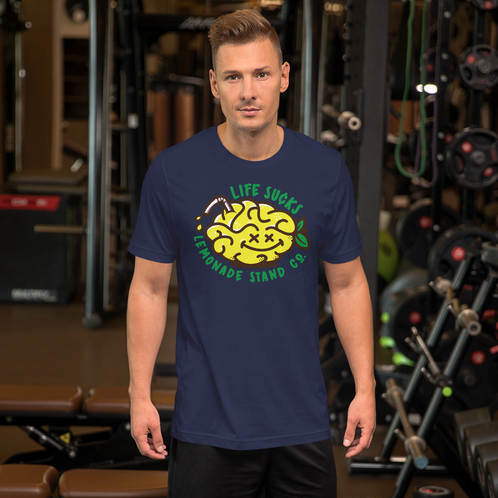 life sucks lemonade co. (circular) short-sleeve unisex t-shirt