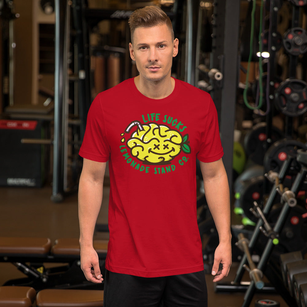 life sucks lemonade co. (circular) short-sleeve unisex t-shirt