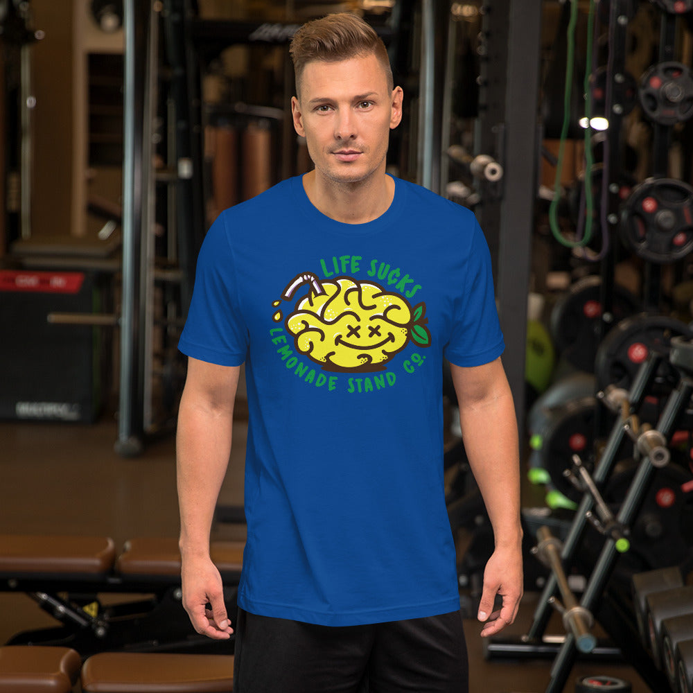 life sucks lemonade co. (circular) short-sleeve unisex t-shirt