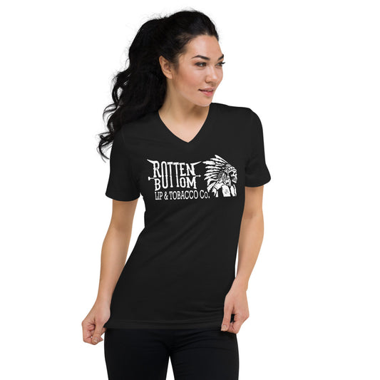 Rotten Bottom Lip & Tobacco Unisex Short Sleeve V-Neck T-Shirt