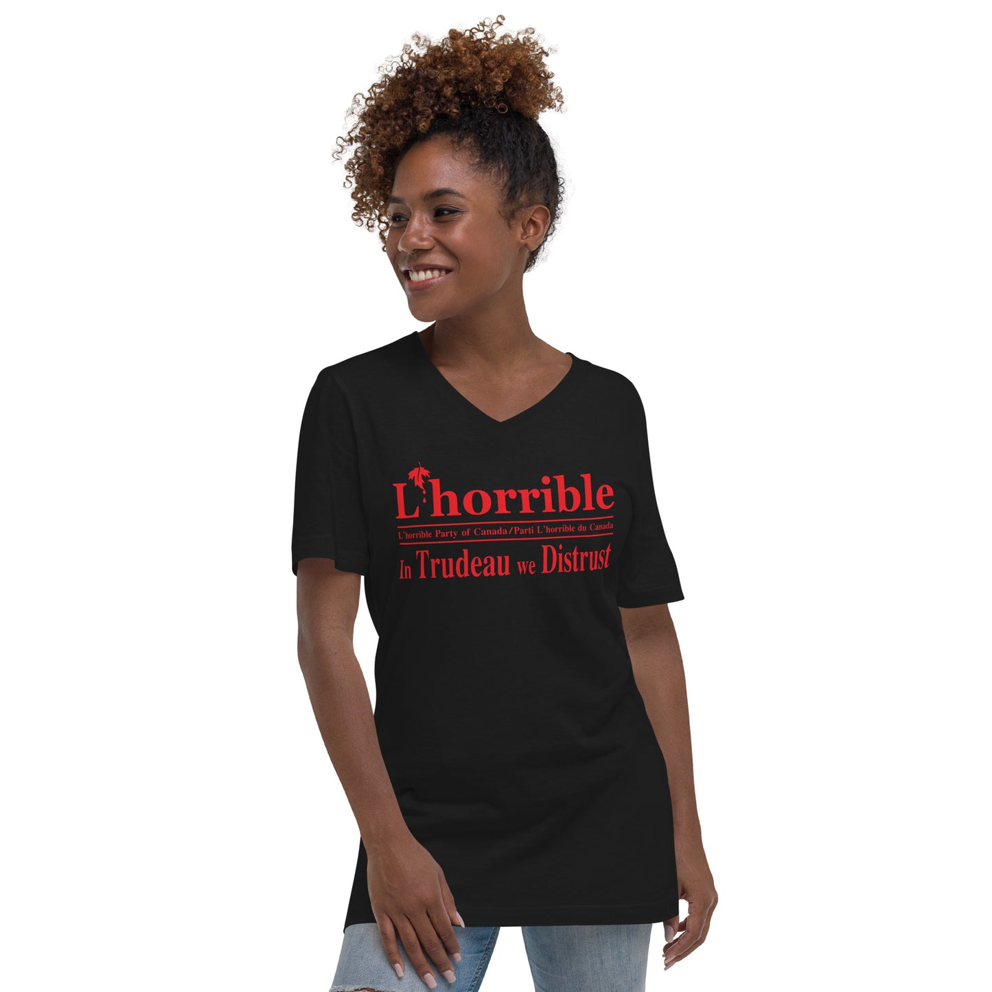 l'horrible unisex short sleeve v-neck t-shirt