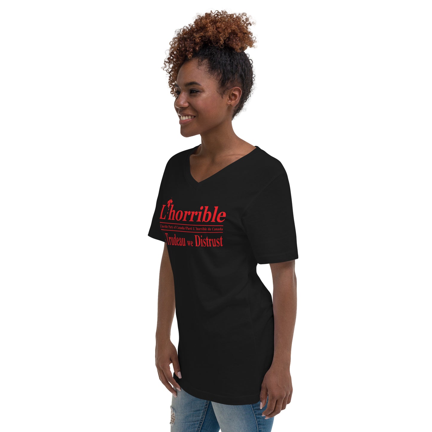 l'horrible unisex short sleeve v-neck t-shirt