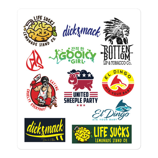 Bubble-free stickers of Dicksmack Logo Designs